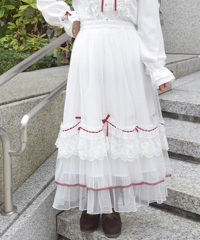 Whip Frill Tulle Skirt