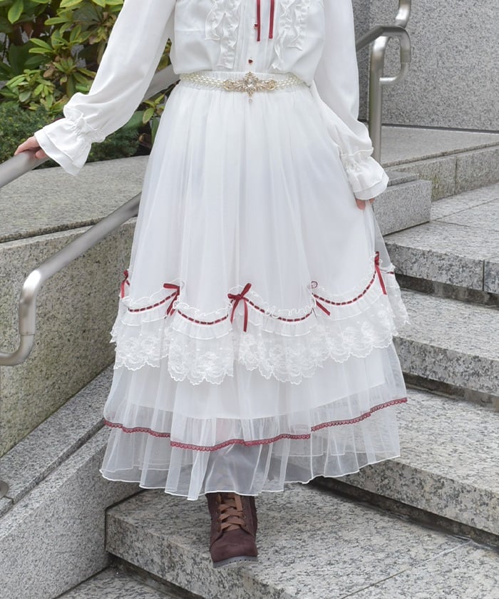 Whip Frill Tulle Skirt