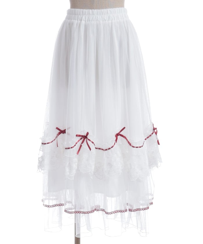 Whip Frill Tulle Skirt