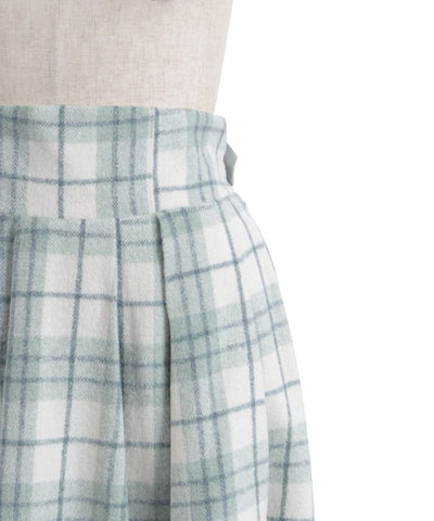 Brushed Check Pattern Long Skirt