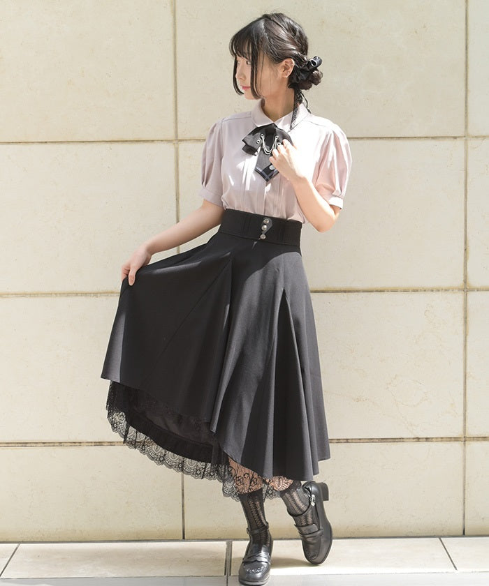 Back Lace-Up Irregular Hem Skirt – axes femme from JAPAN