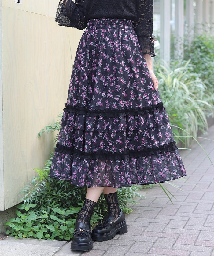Mini Rose Print Skirt – axes femme from JAPAN