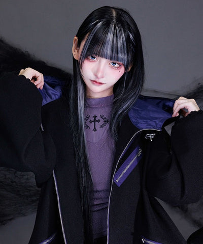 Cross Embroidery Lamé Cut Top