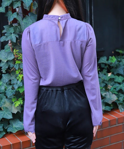 Cross Embroidery Lamé Cut Top