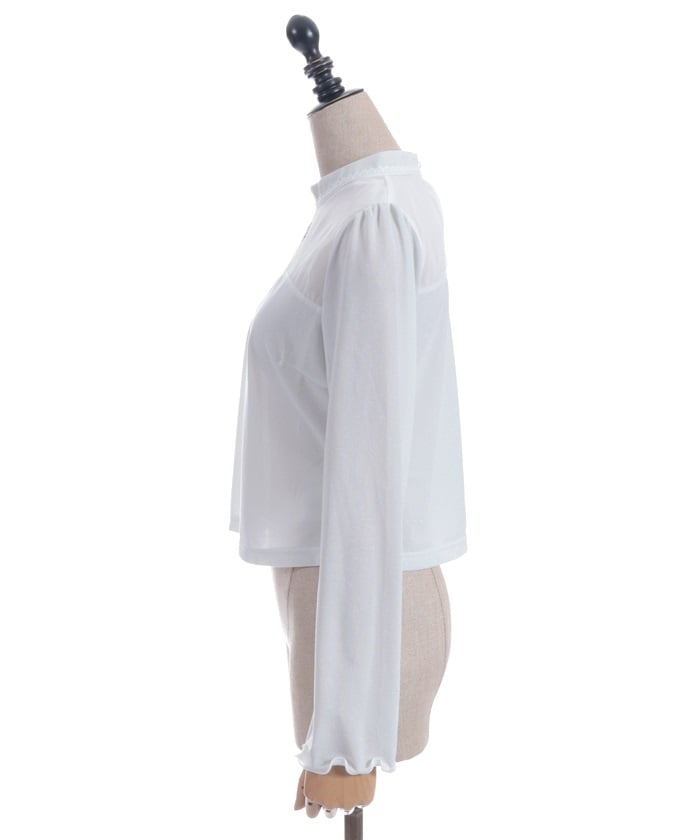 Cross Embroidery Lamé Cut Top