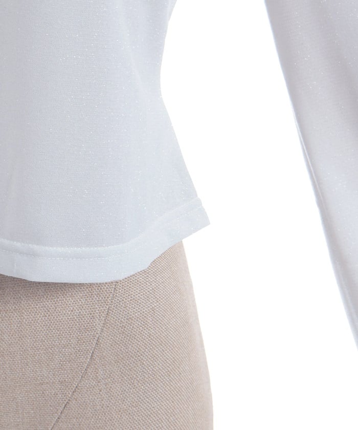 Cross Embroidery Lamé Cut Top