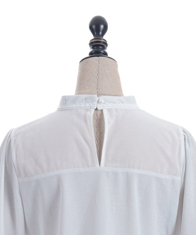 Cross Embroidery Lamé Cut Top