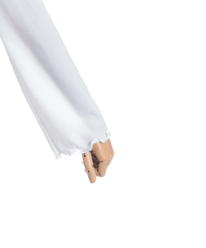 Cross Embroidery Lamé Cut Top