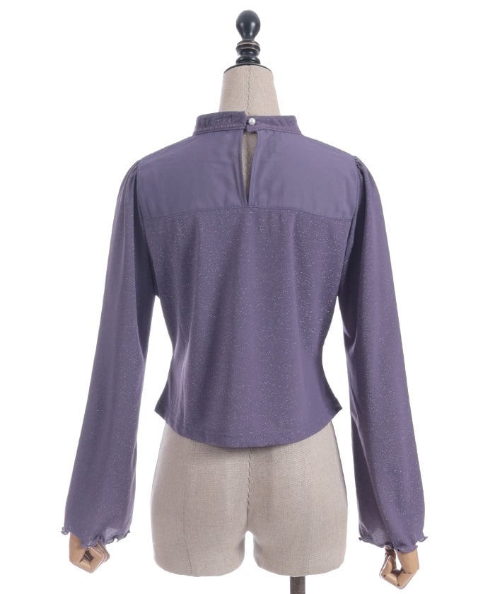 Cross Embroidery Lamé Cut Top