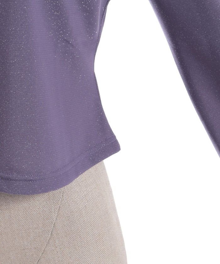 Cross Embroidery Lamé Cut Top