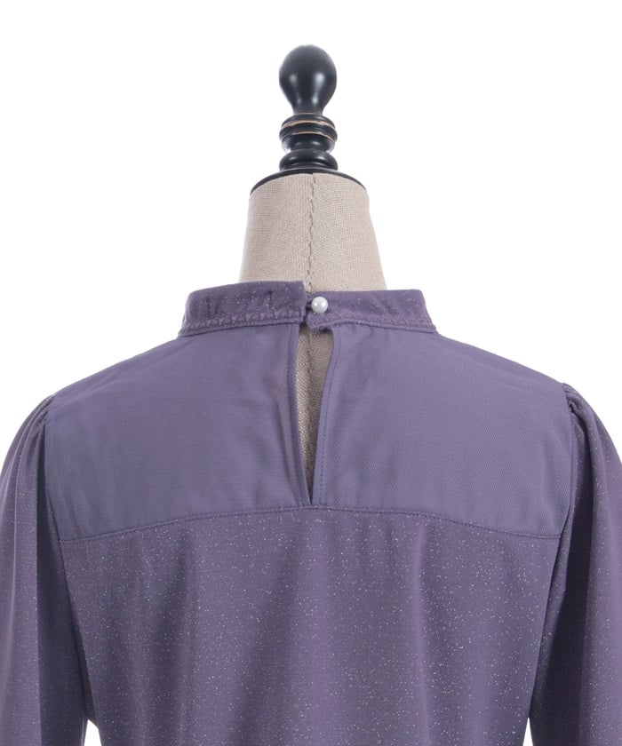 Cross Embroidery Lamé Cut Top