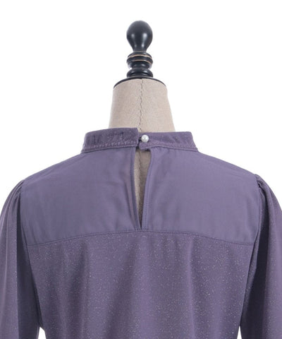 Cross Embroidery Lamé Cut Top