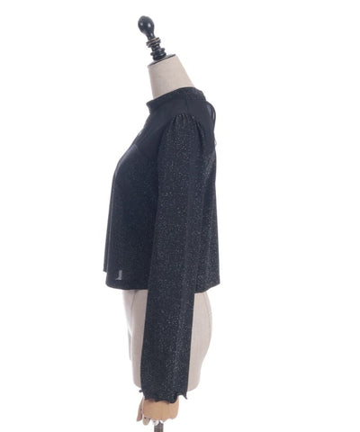 Cross Embroidery Lamé Cut Top