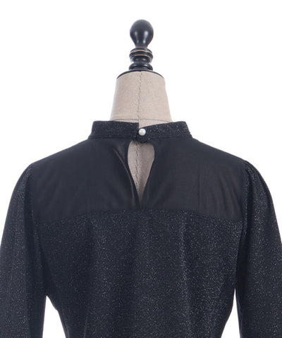 Cross Embroidery Lamé Cut Top