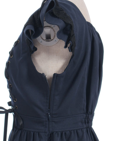 Cross Lace Frill Mini Dress