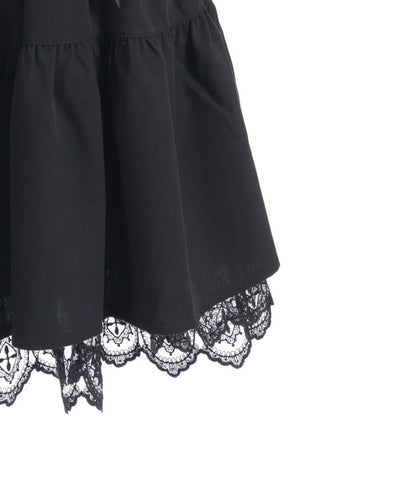 Cross Lace Frill Mini Dress