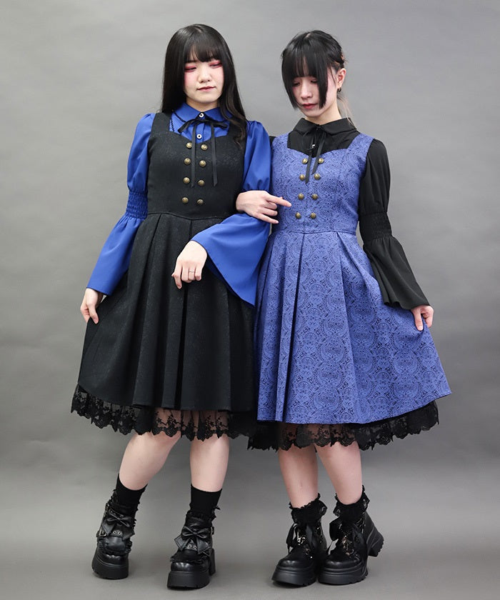 Back Frill Jacquard Dress – axes femme from JAPAN