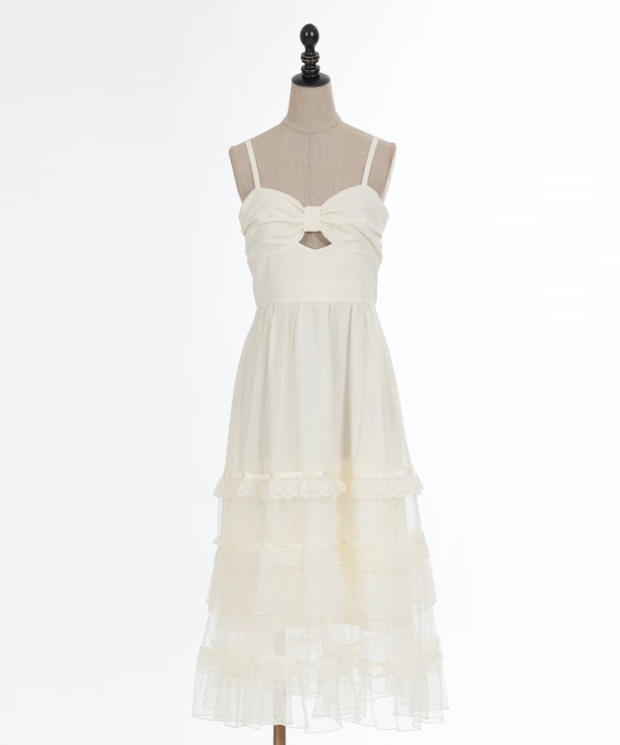 white christmas dresses Satin Ribbon Embossing Design Sweet Dress – Belchic main image 0