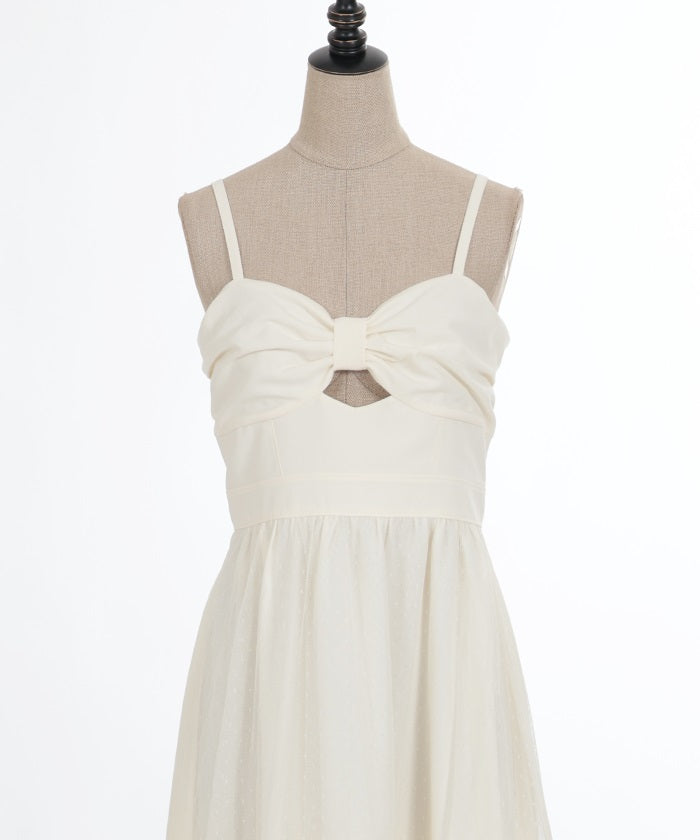 Ribbon Design Tulle Dress  axes femme from JAPAN