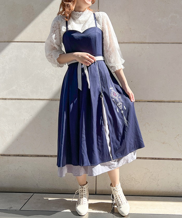 Chinese Style Embroidery Camisole Dress axes femme from JAPAN Chinese Style Embroidery Camisole Dress axes femme from JAPAN
