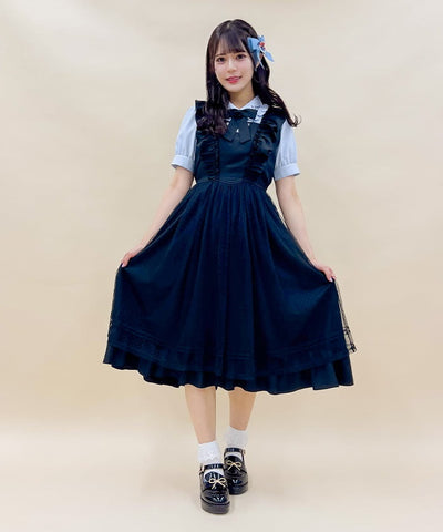 Playing Cards Embroidery Apron Style Dress (Time-limited Price)