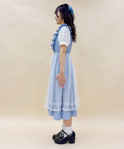 Playing Cards Embroidery Apron Style Dress (Time-limited Price)