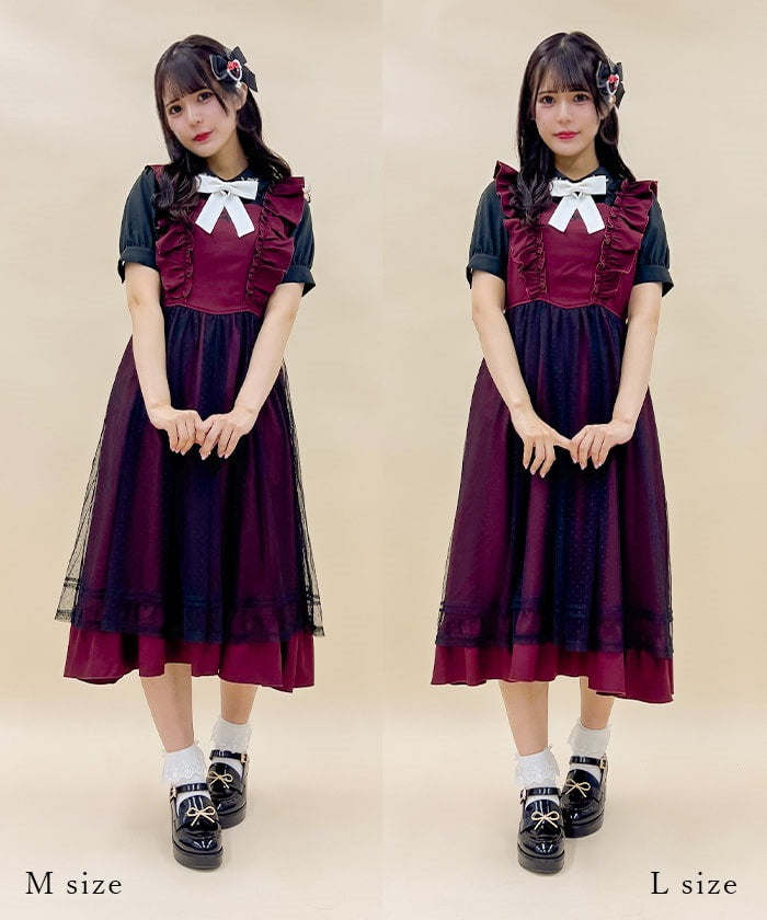 Playing Cards Embroidery Apron Style Dress (Time-limited Price)