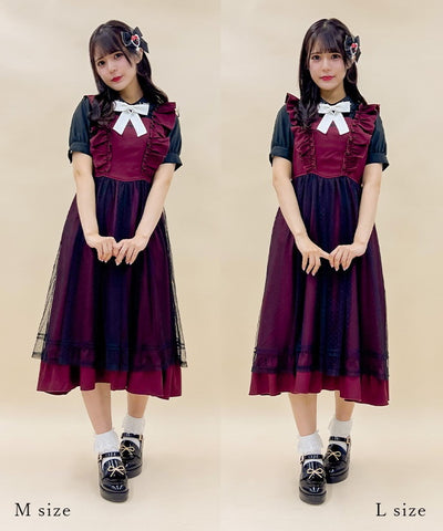 Playing Cards Embroidery Apron Style Dress