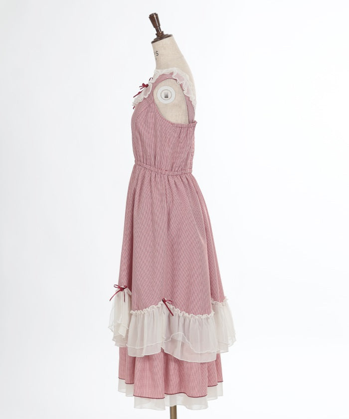 Rose Ribbon Check Dress