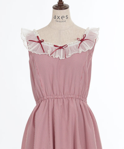 Rose Ribbon Check Dress