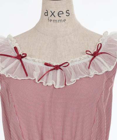 Rose Ribbon Check Dress