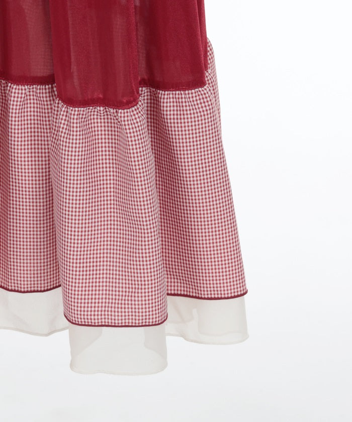 Rose Ribbon Check Dress