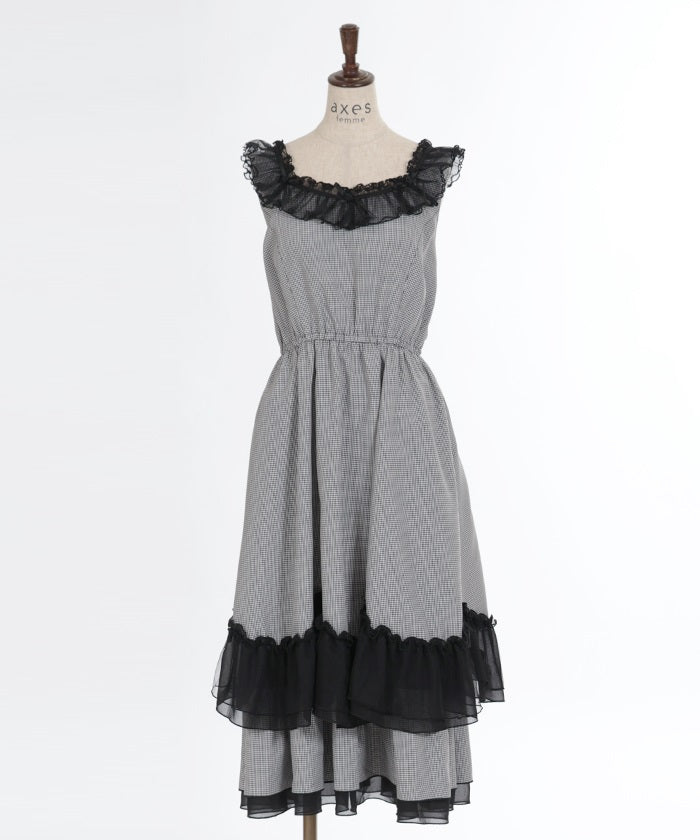 Rose Ribbon Check Dress