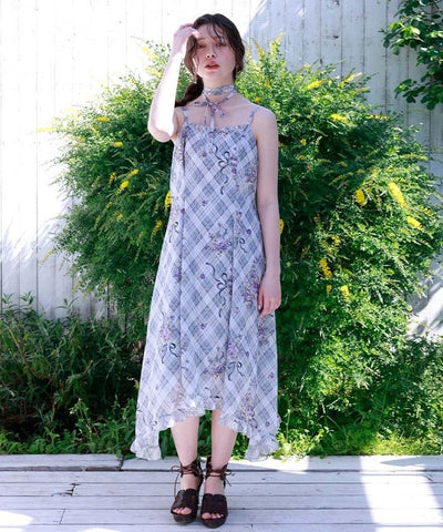 Rosy Plaid Camisole Dress