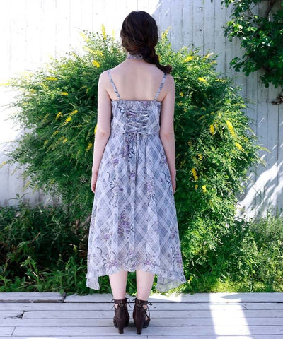 Rosy Plaid Camisole Dress