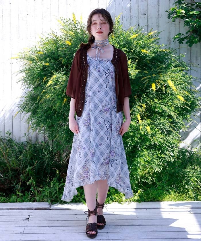 Rosy Plaid Camisole Dress