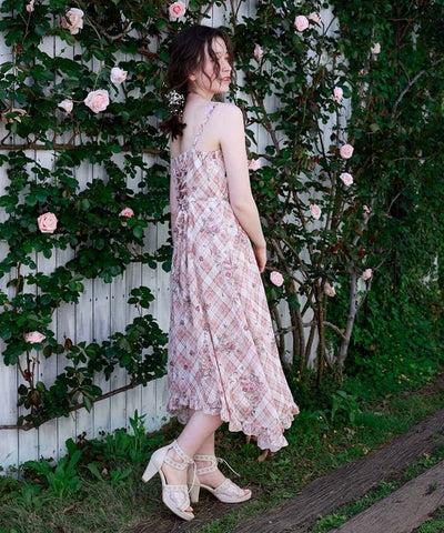 Rosy Plaid Camisole Dress
