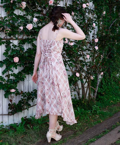 Rosy Plaid Camisole Dress