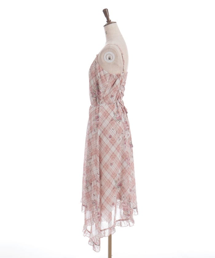Rosy Plaid Camisole Dress