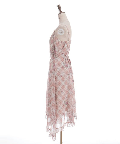 Rosy Plaid Camisole Dress