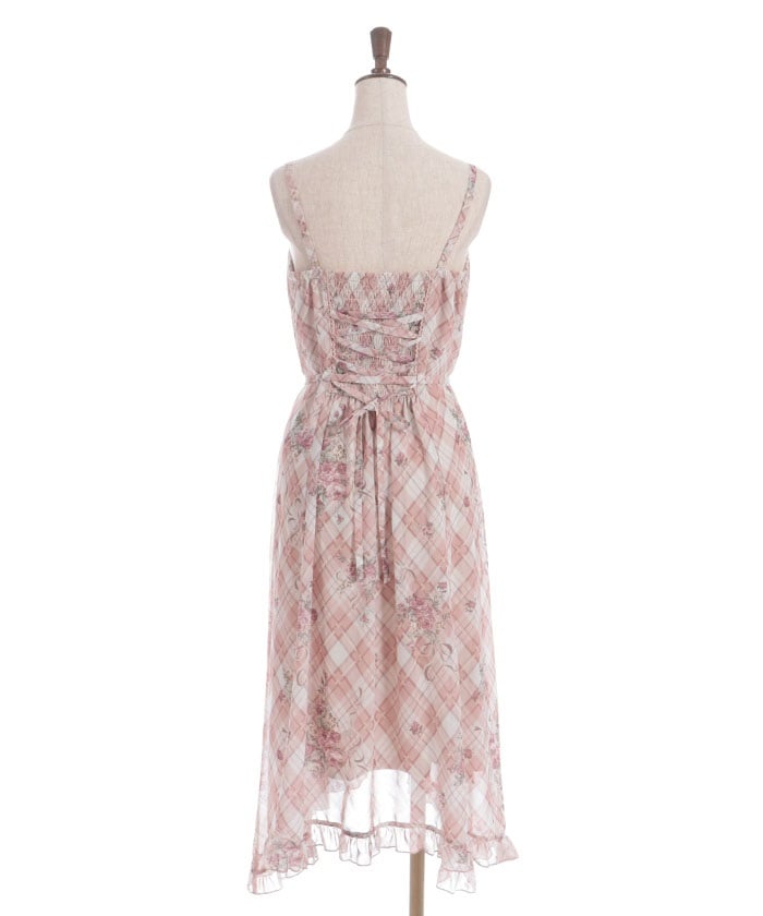 Rosy Plaid Camisole Dress