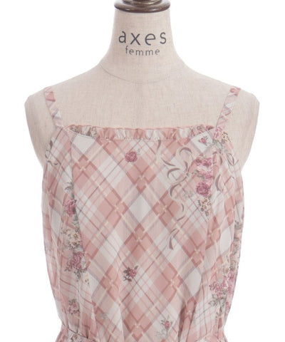 Rosy Plaid Camisole Dress