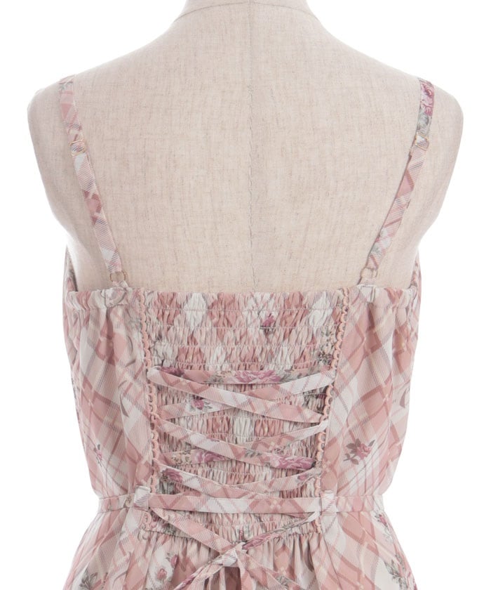 Rosy Plaid Camisole Dress