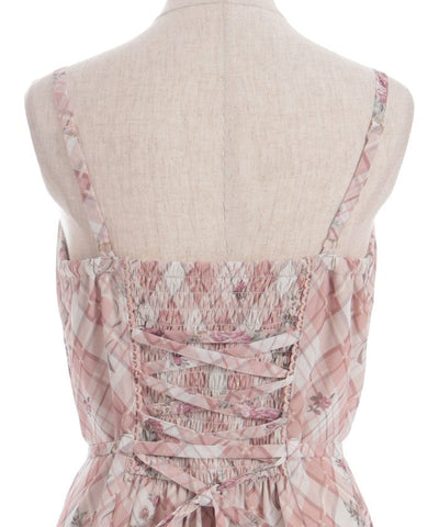 Rosy Plaid Camisole Dress