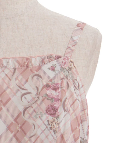 Rosy Plaid Camisole Dress