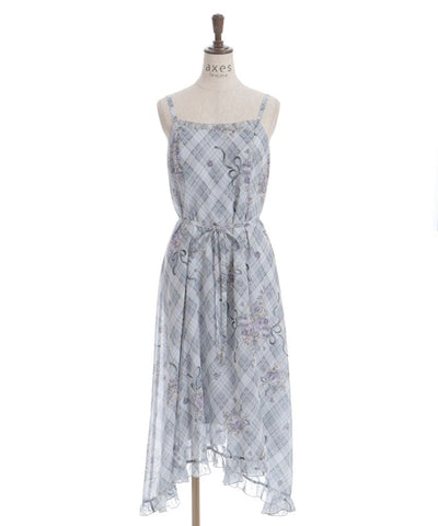 Rosy Plaid Camisole Dress