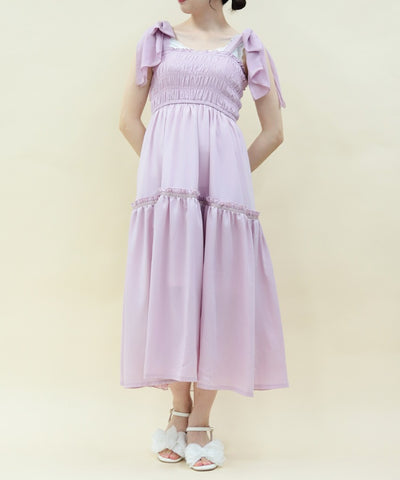 Back Frill Long Dress