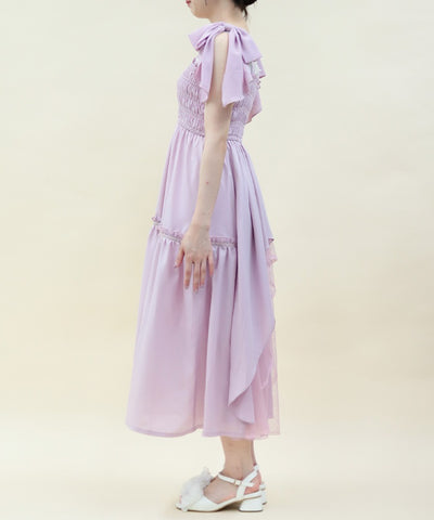 Back Frill Long Dress