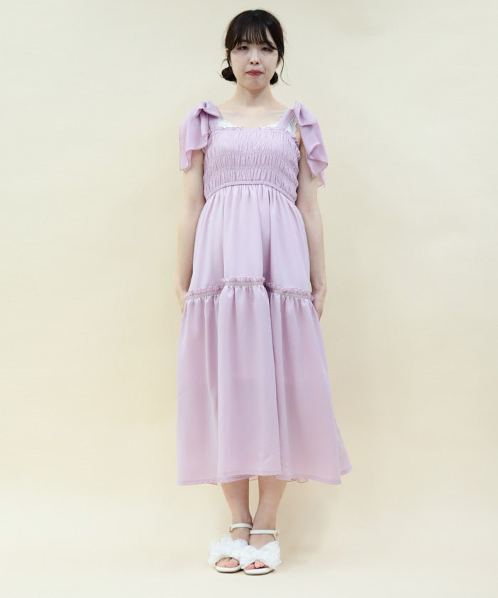 Back Frill Long Dress