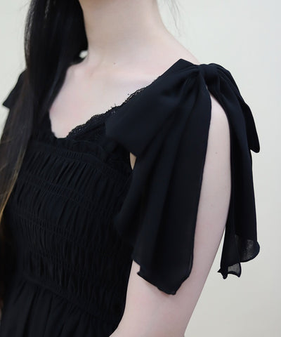 Back Frill Long Dress